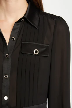 Camisa manga larga con pliegues