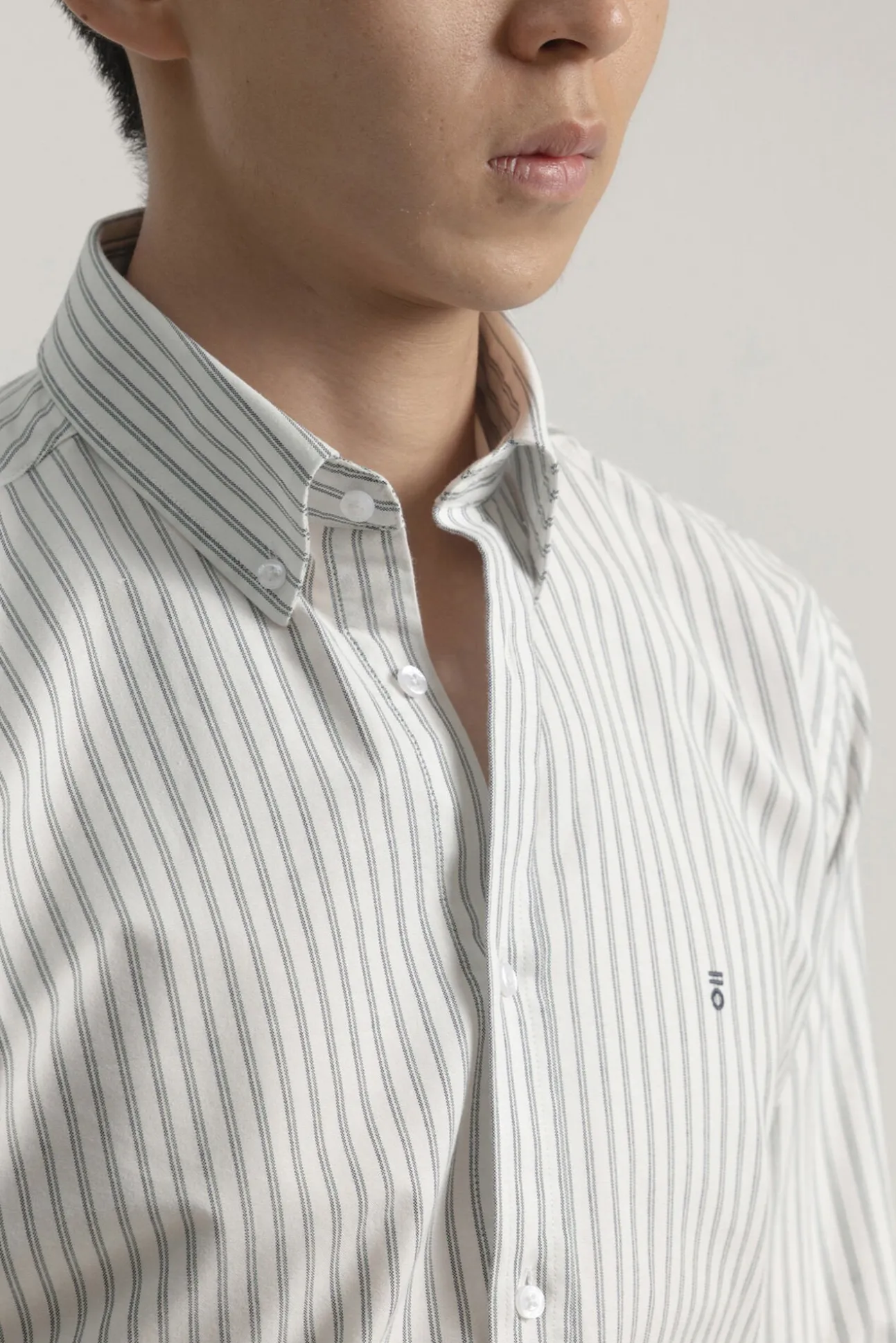 Camisa oxford slim algodón raya