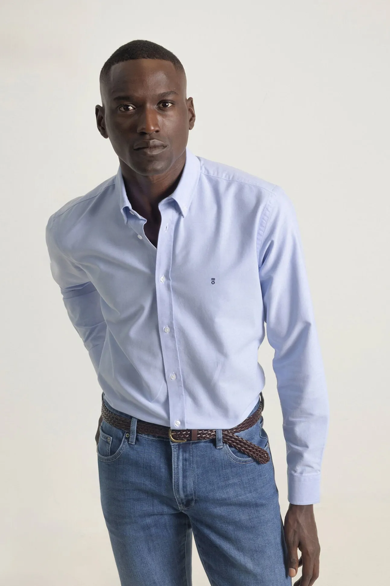 Camisa oxford slim fit algodón