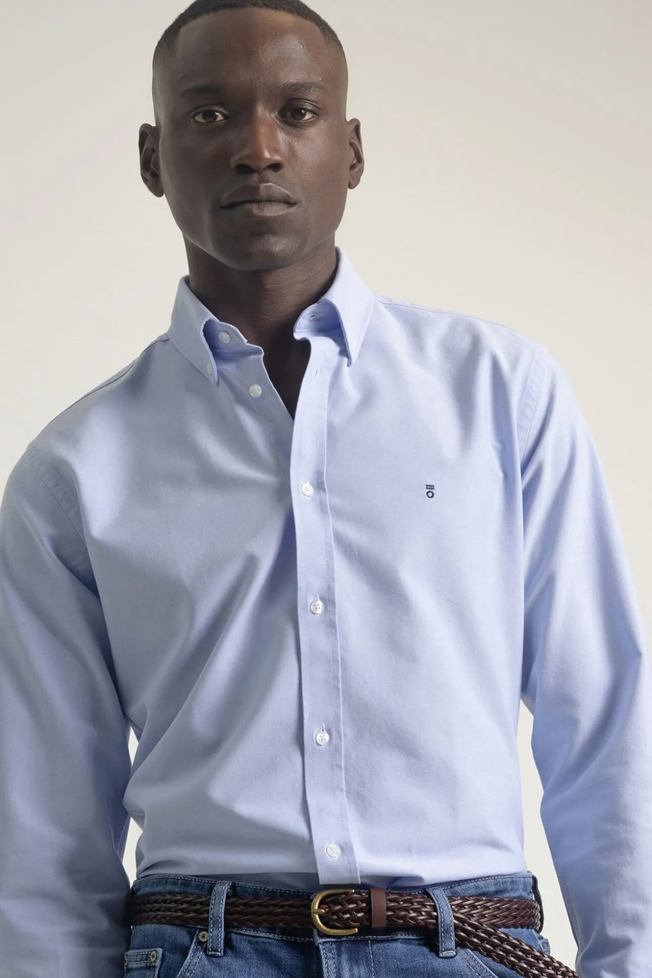 Camisa oxford slim fit algodón