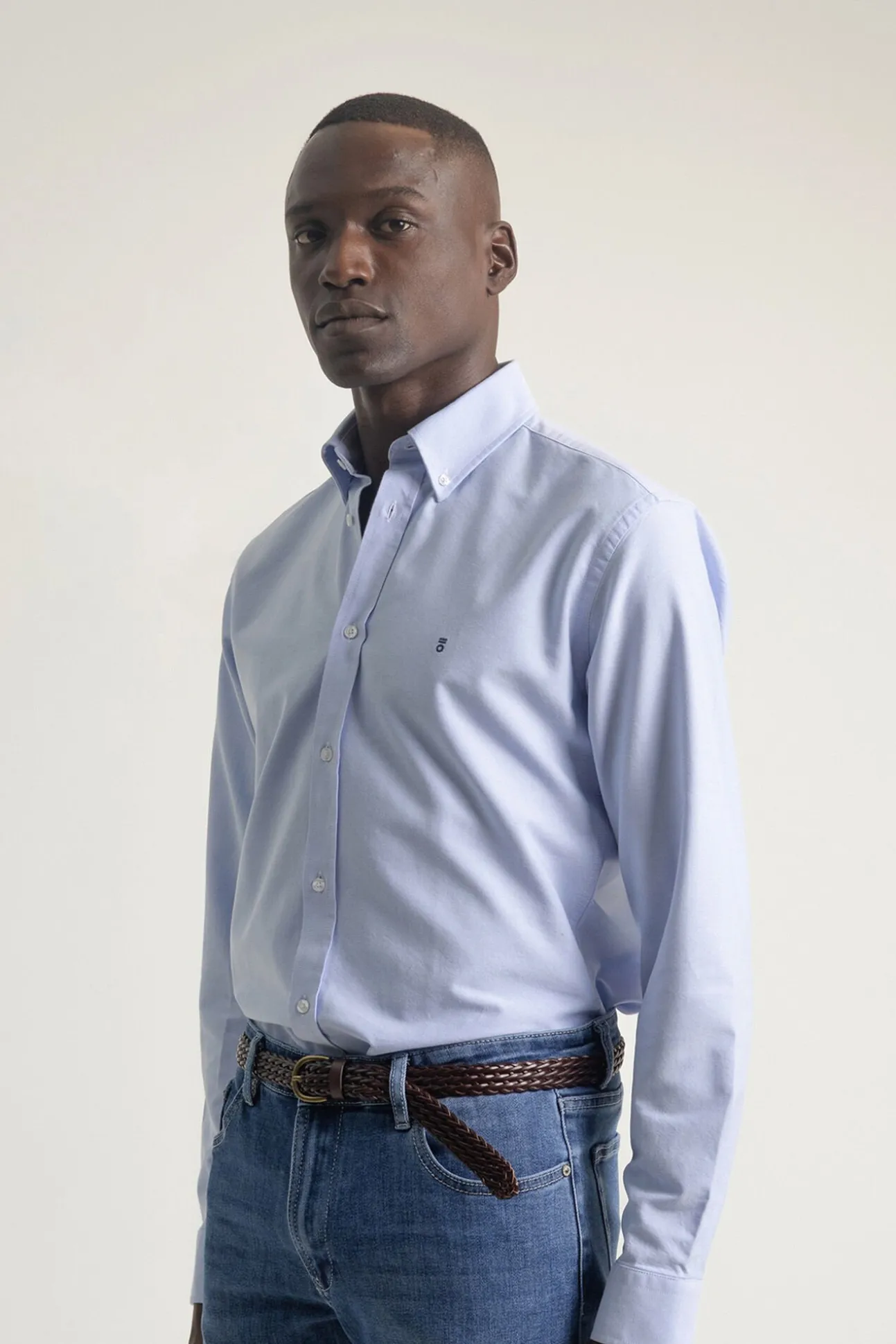 Camisa oxford slim fit algodón