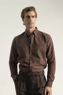 Camisa oxford slim fit algodón