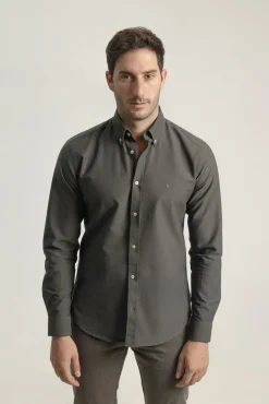 Camisa oxford slim fit algodón