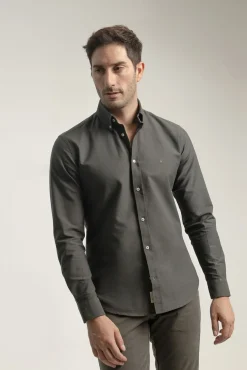 Camisa oxford slim fit algodón