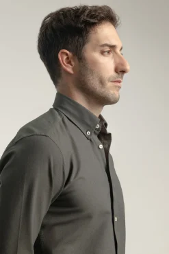 Camisa oxford slim fit algodón