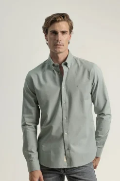 Camisa oxford slim fit algodón