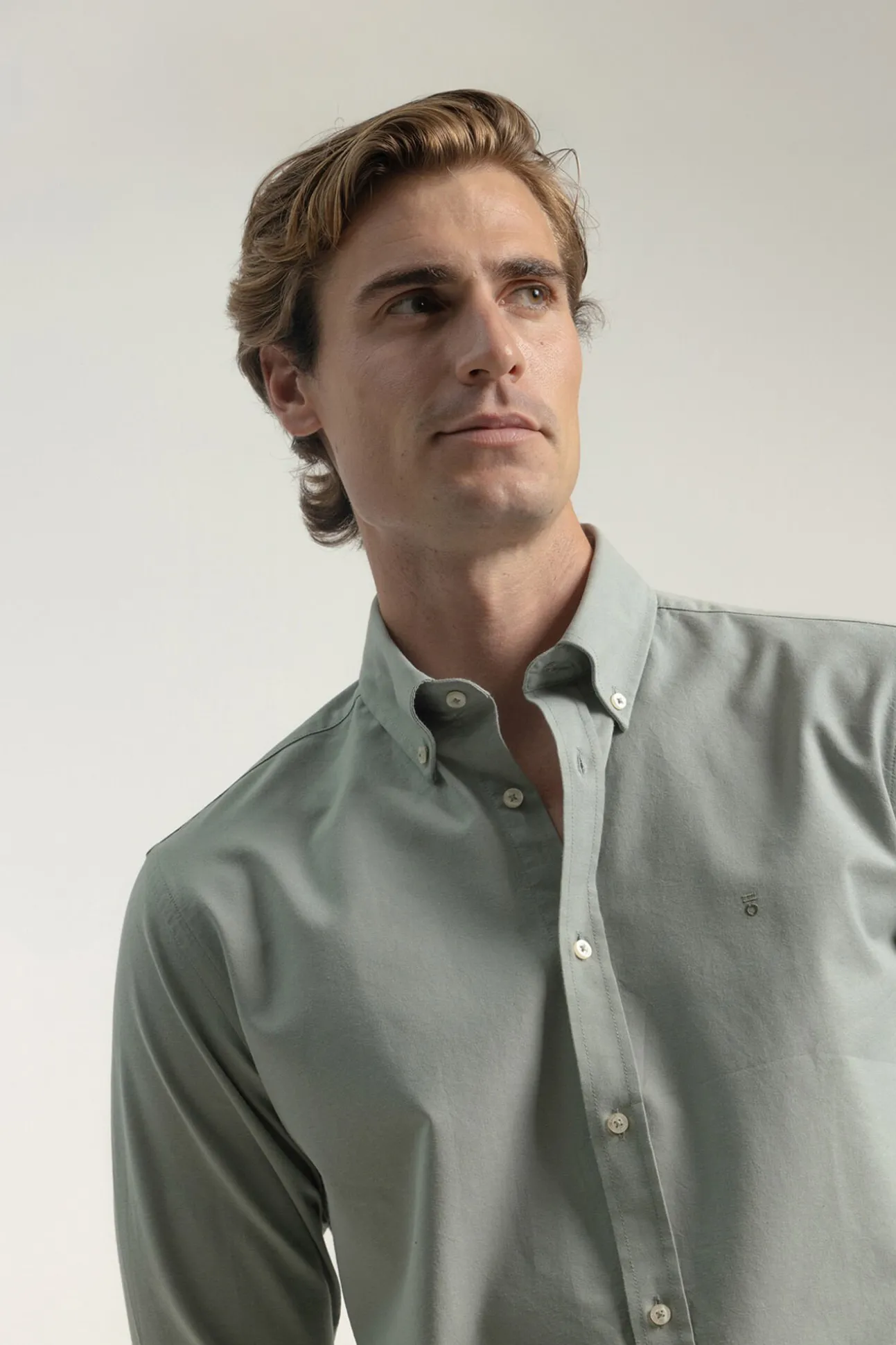 Camisa oxford slim fit algodón