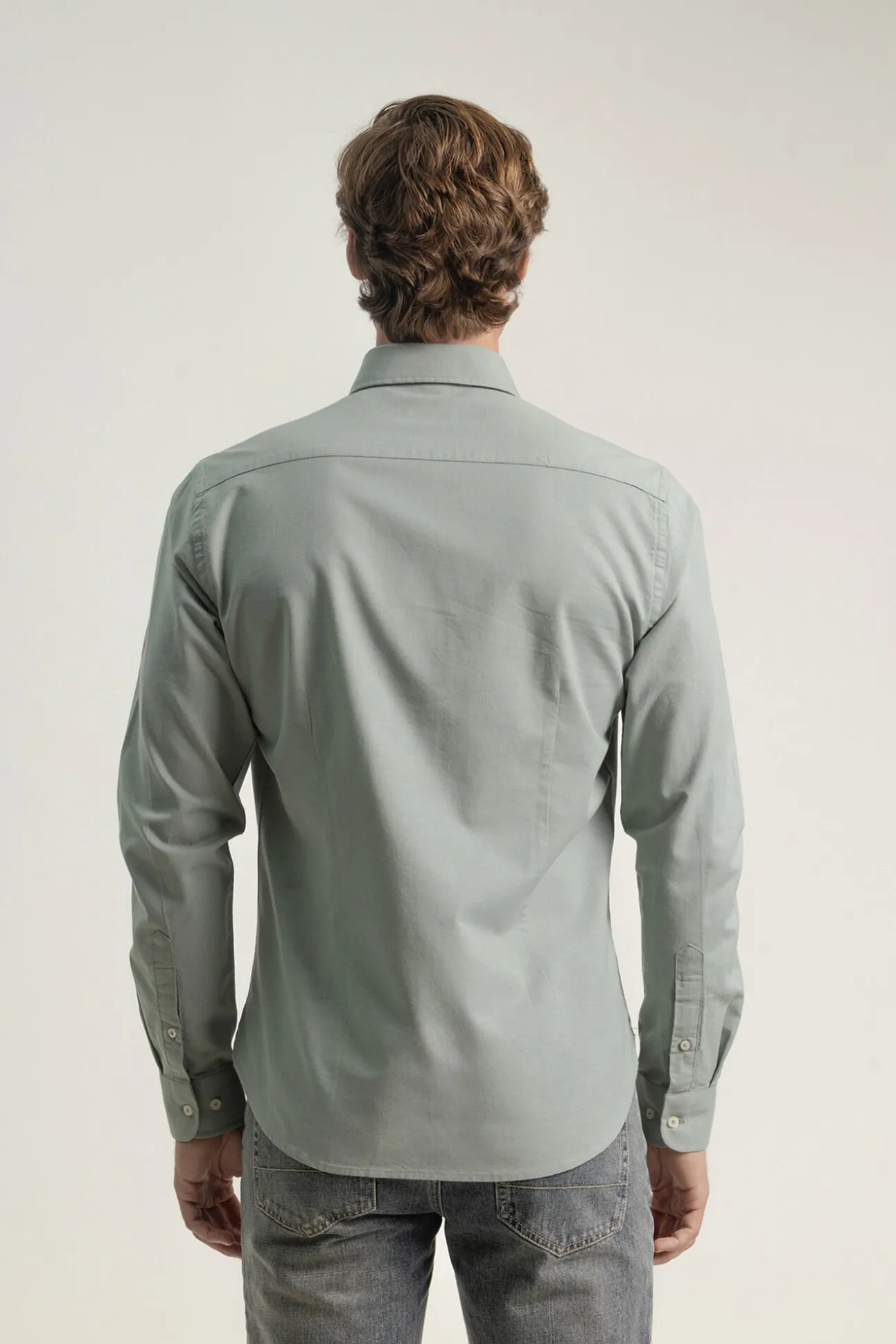 Camisa oxford slim fit algodón