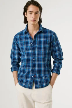 Camisa Popelín Cuadros Fit Regular