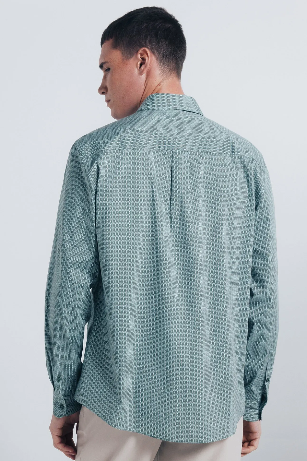 Camisa popelín micro estampado