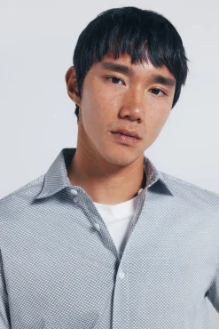 Camisa popelín micro estampado