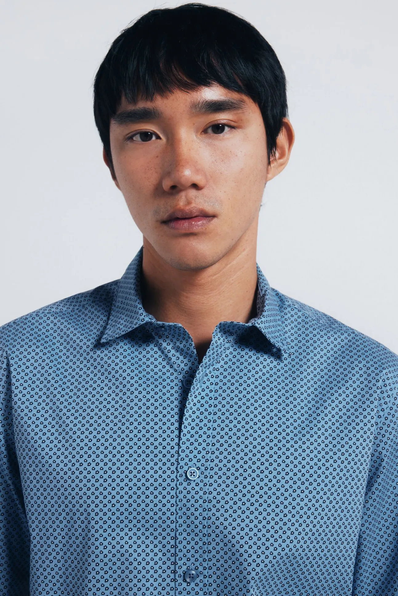 Camisa popelín micro estampado