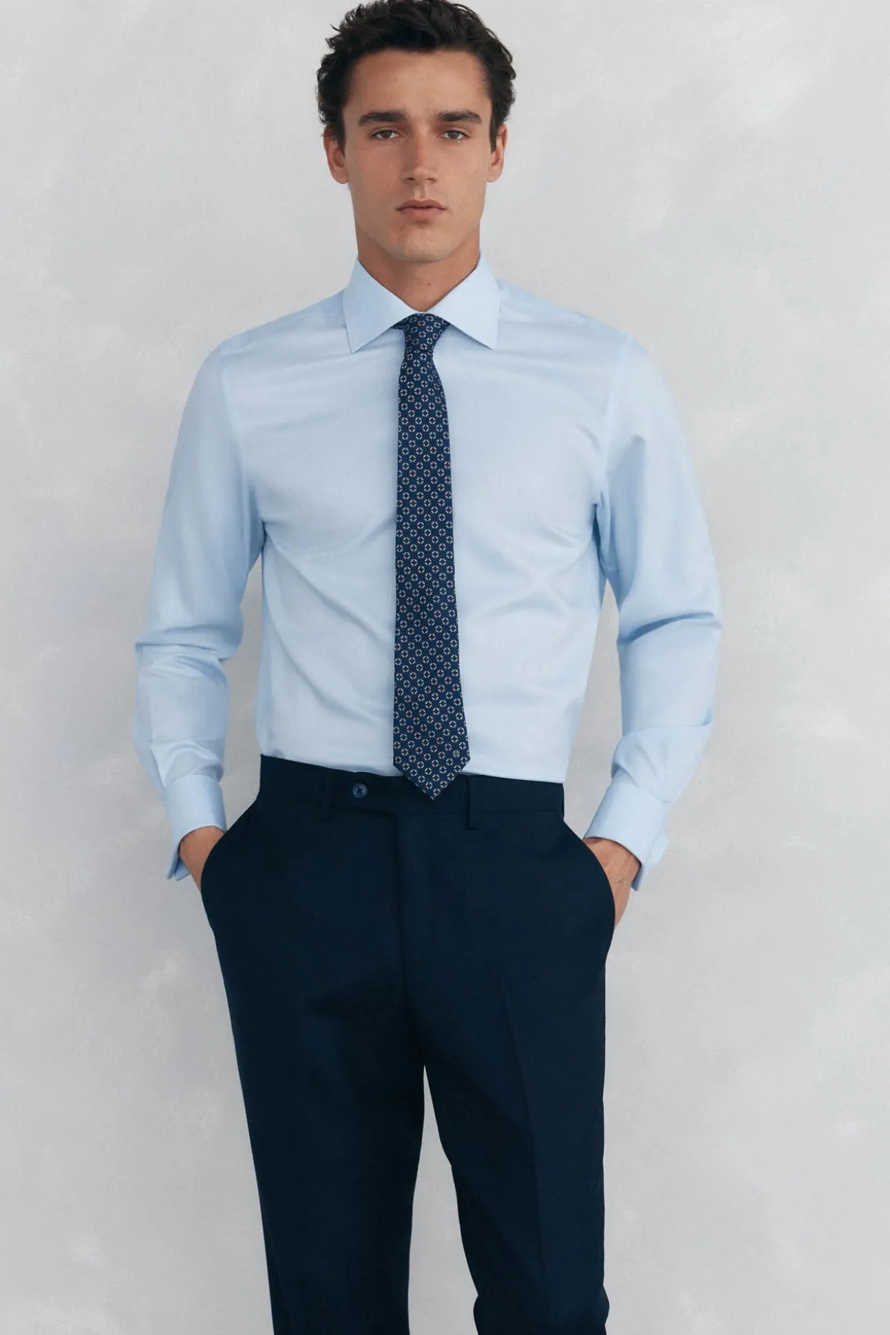 Camisa puño gemelos non iron + antimanchas