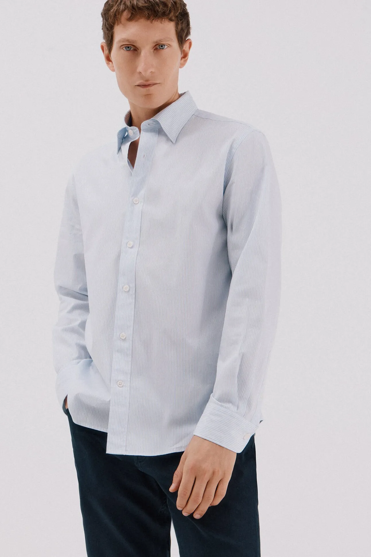 Camisa rayas algodón tencel