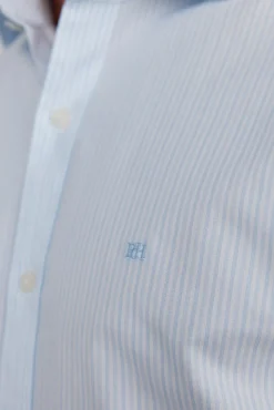 Camisa rayas fácil plancha + anti olor slim fit