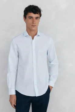 Camisa rayas fácil plancha + anti olor slim fit