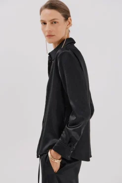 Camisa satinada brillos