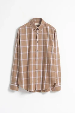 Camisa slim algodón cuadro tartán