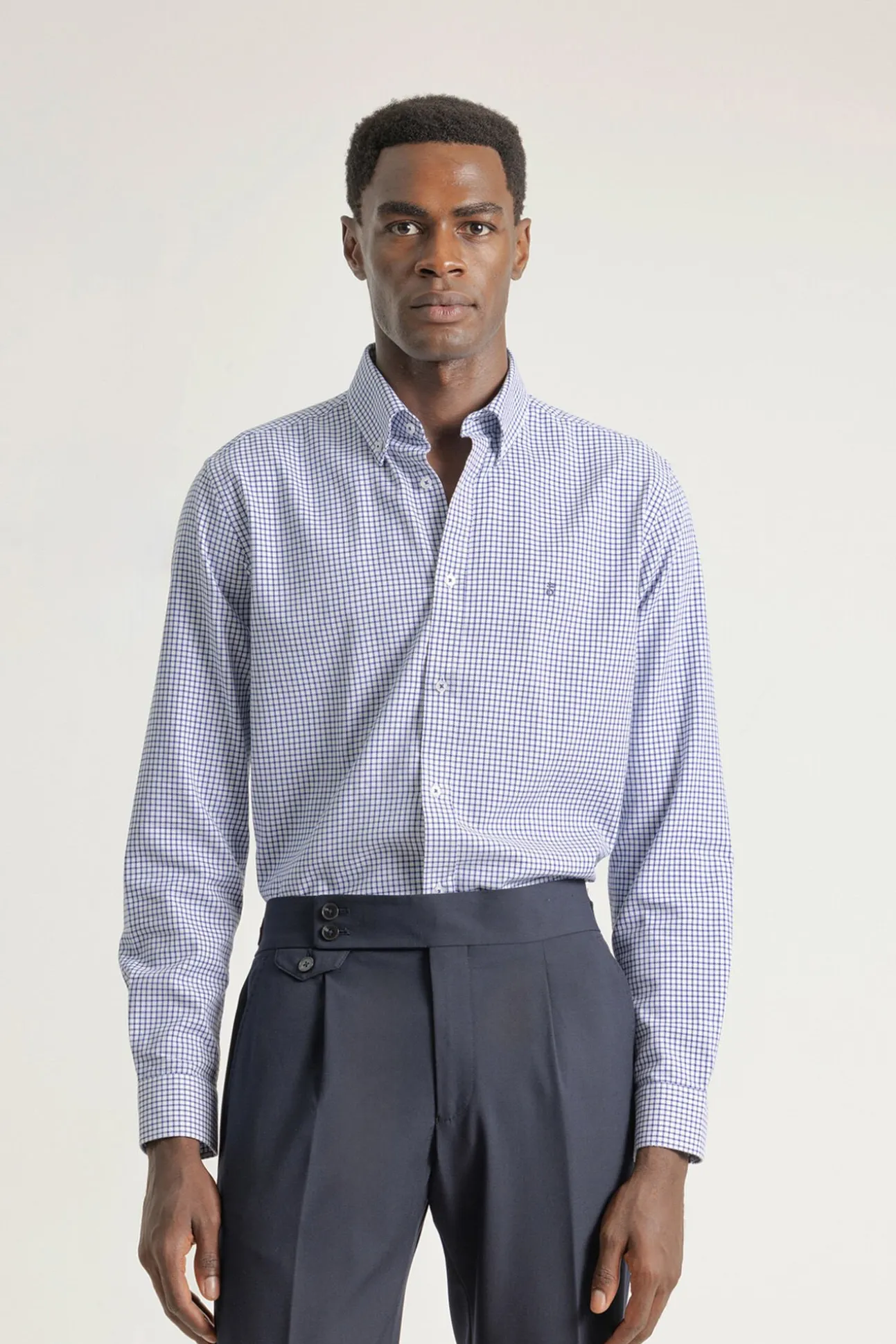 Camisa slim algodón cuadros