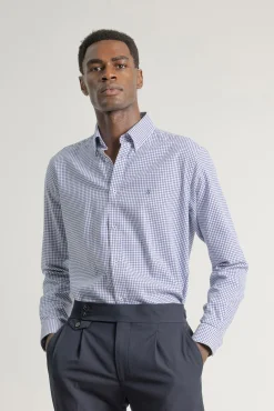 Camisa slim algodón cuadros