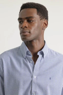 Camisa slim algodón cuadros