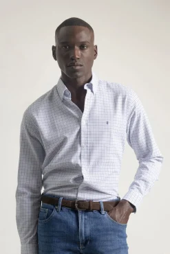 Camisa slim fit algodón cuadros
