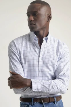 Camisa slim fit algodón cuadros