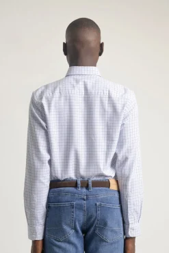 Camisa slim fit algodón cuadros