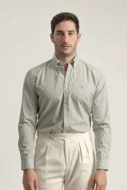 Camisa slim fit algodón rayas