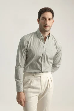 Camisa slim fit algodón rayas
