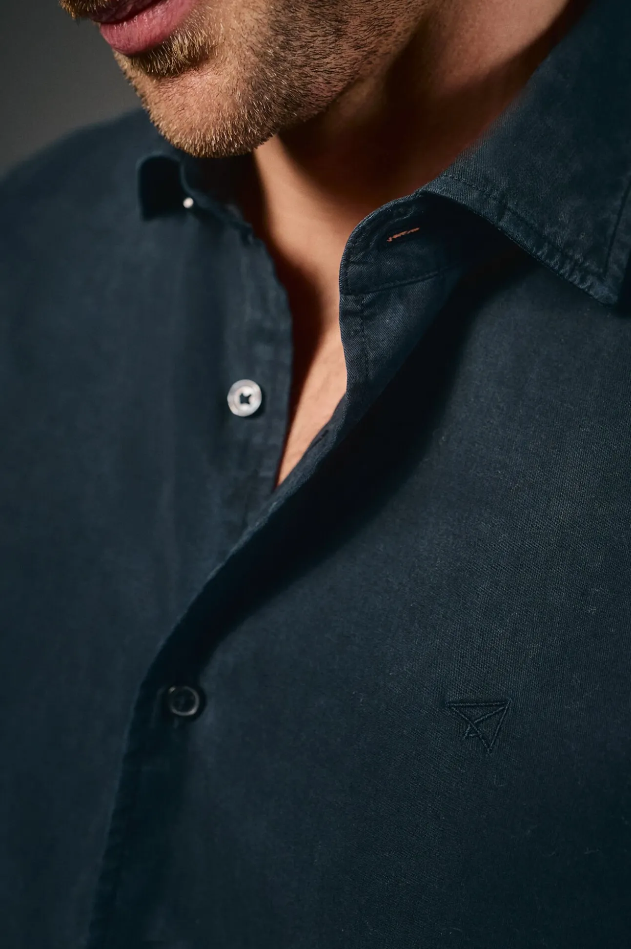 Camisa twill liso tencel algodón