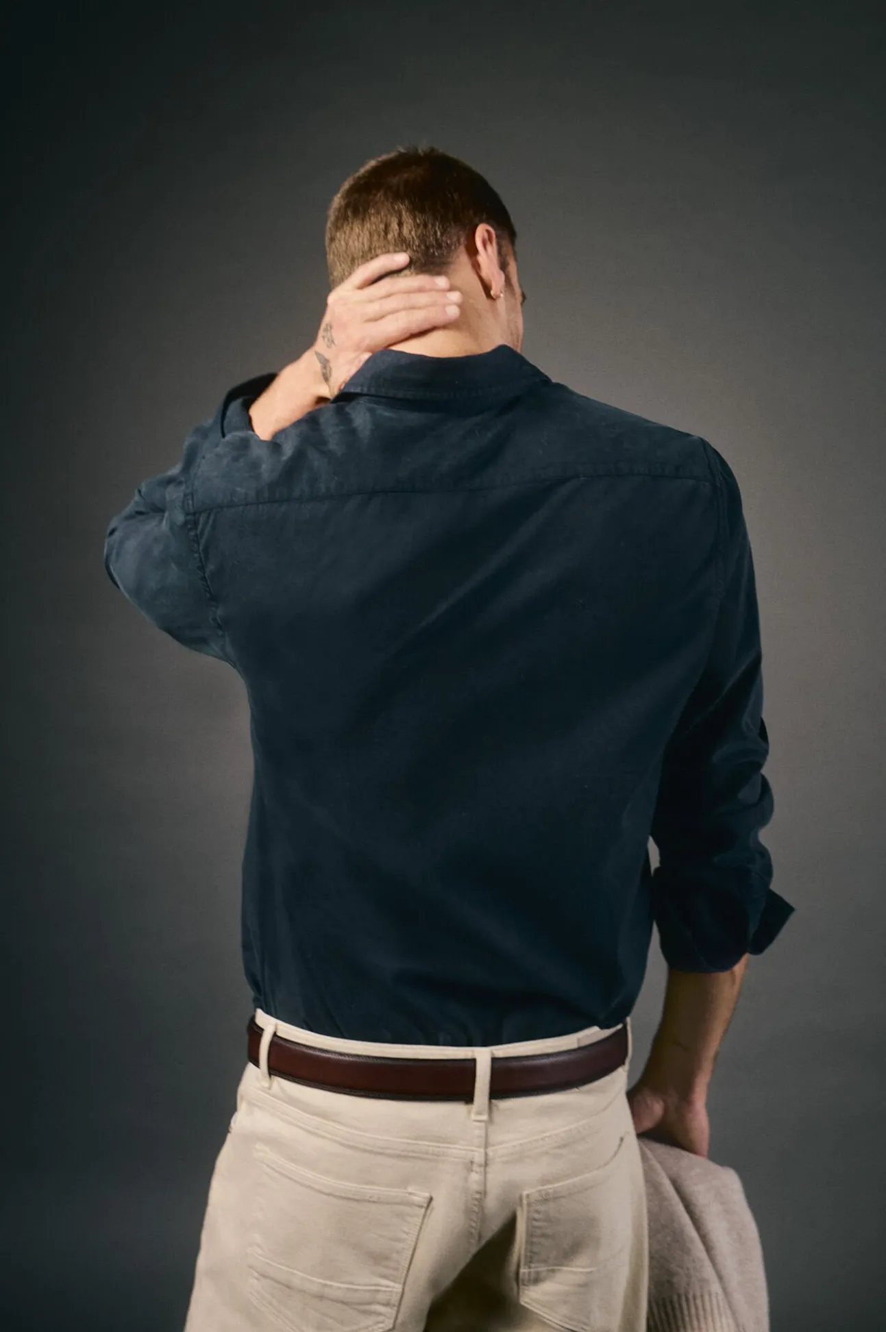 Camisa twill liso tencel algodón