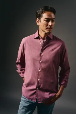Camisa twill liso tencel algodón