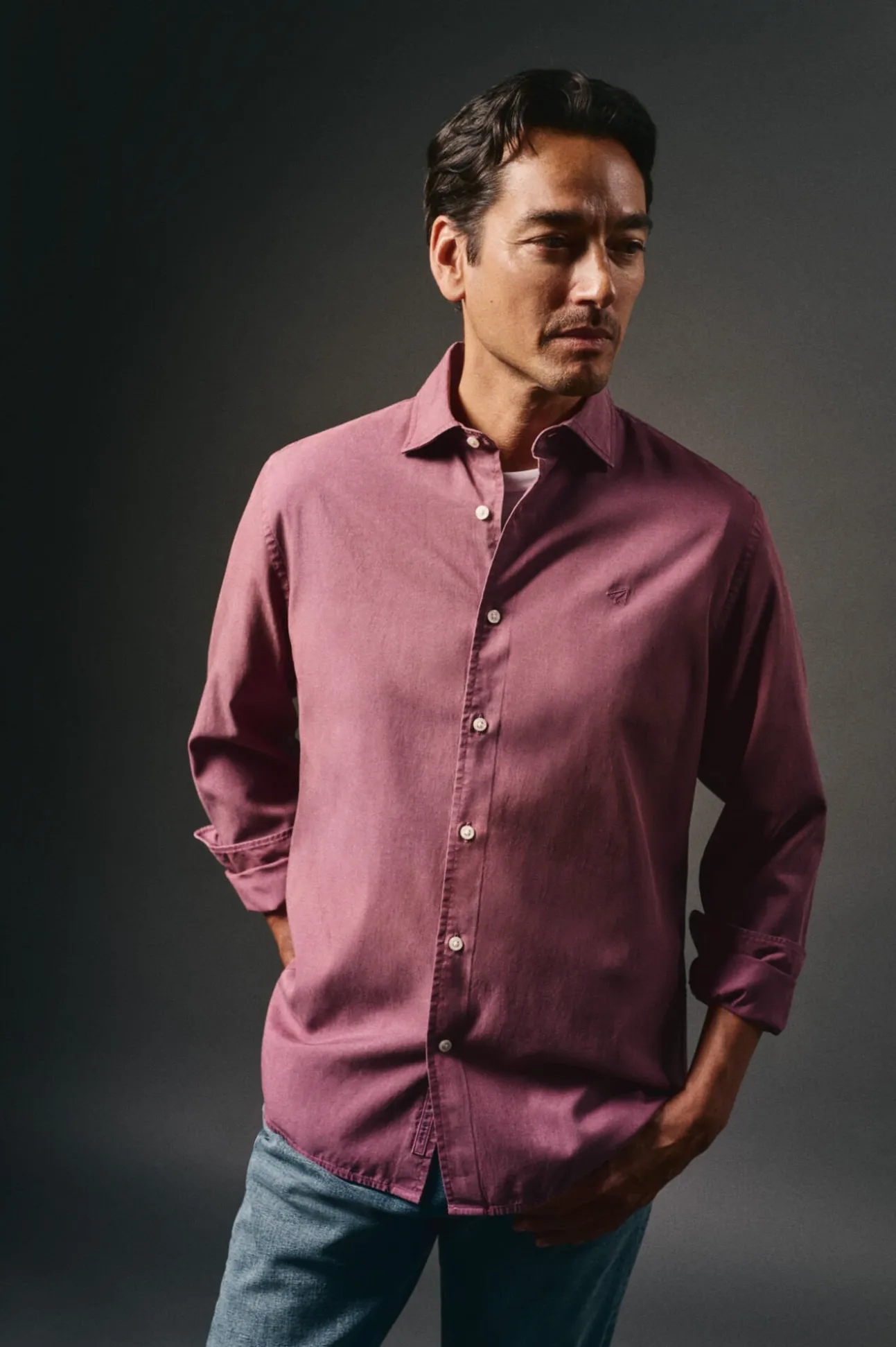 Camisa twill liso tencel algodón
