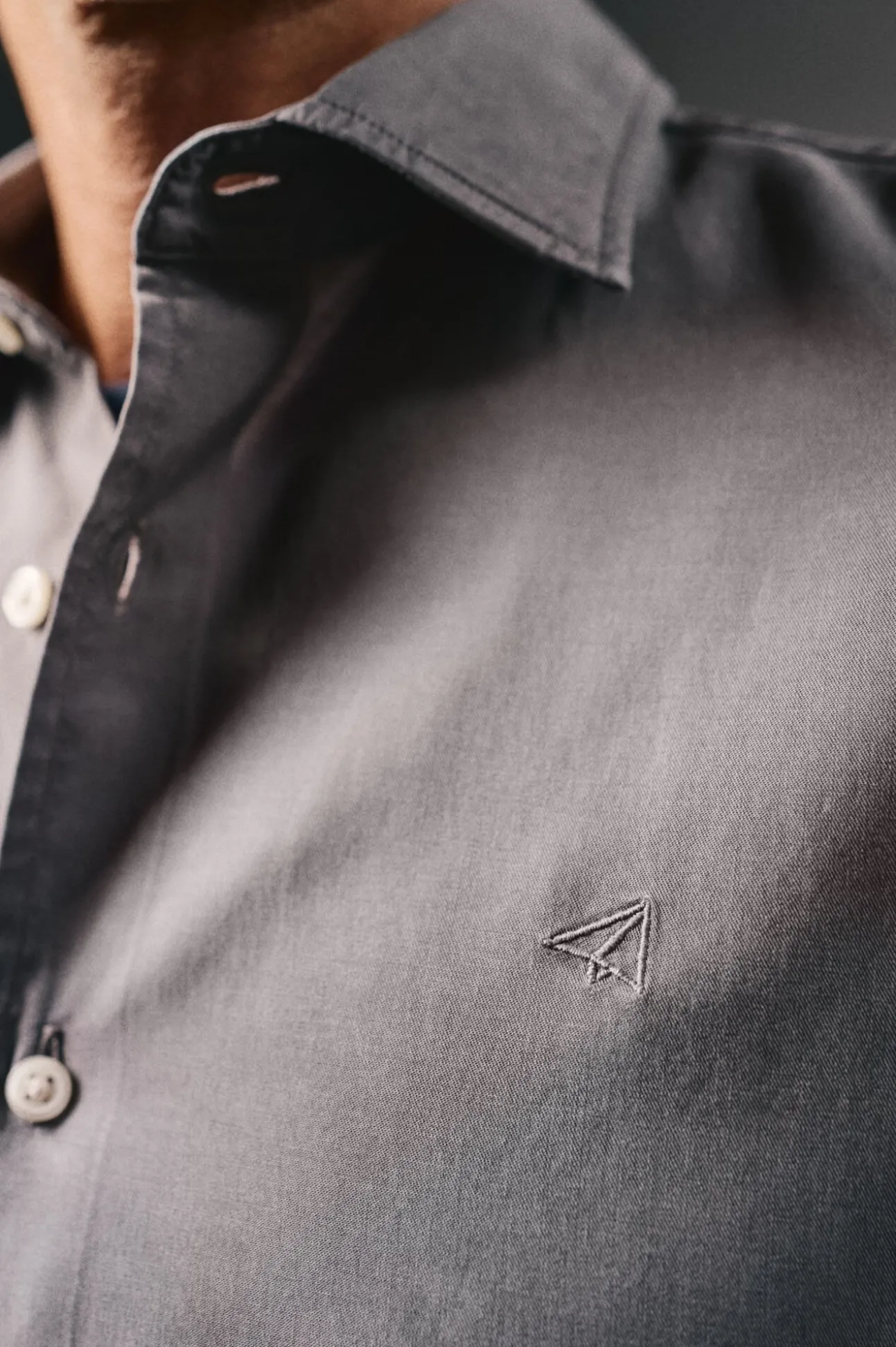 Camisa twill liso tencel algodón