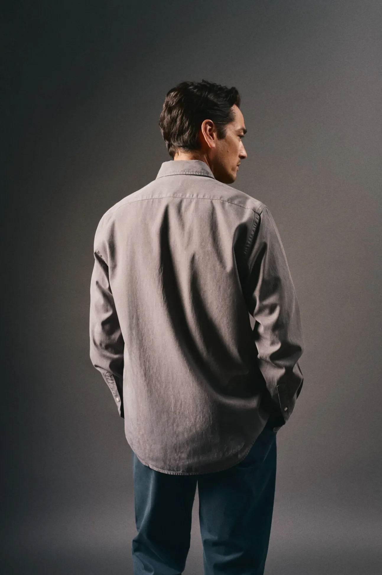 Camisa twill liso tencel algodón