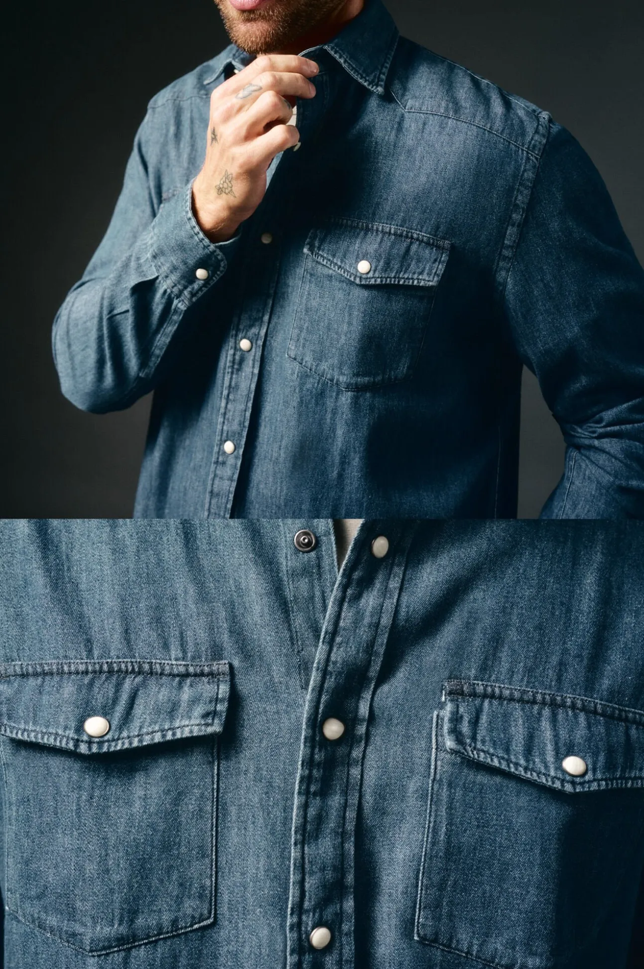 Camisa vaquera con bolsillos