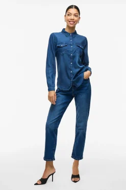 Camisa vaquera manga larga