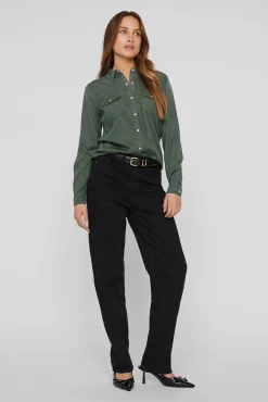 Camisa vaquera manga larga