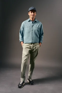 Camisa vaquera tejido espiga