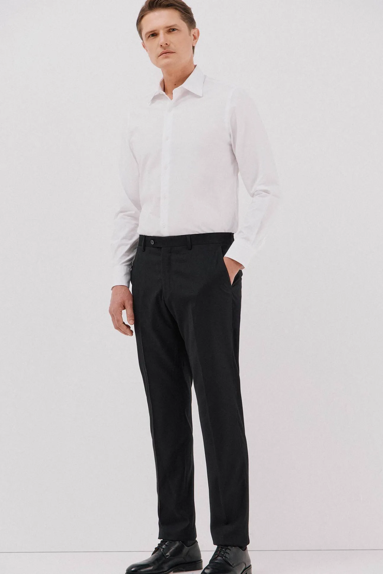 Camisa vestir lisa algodón tencel