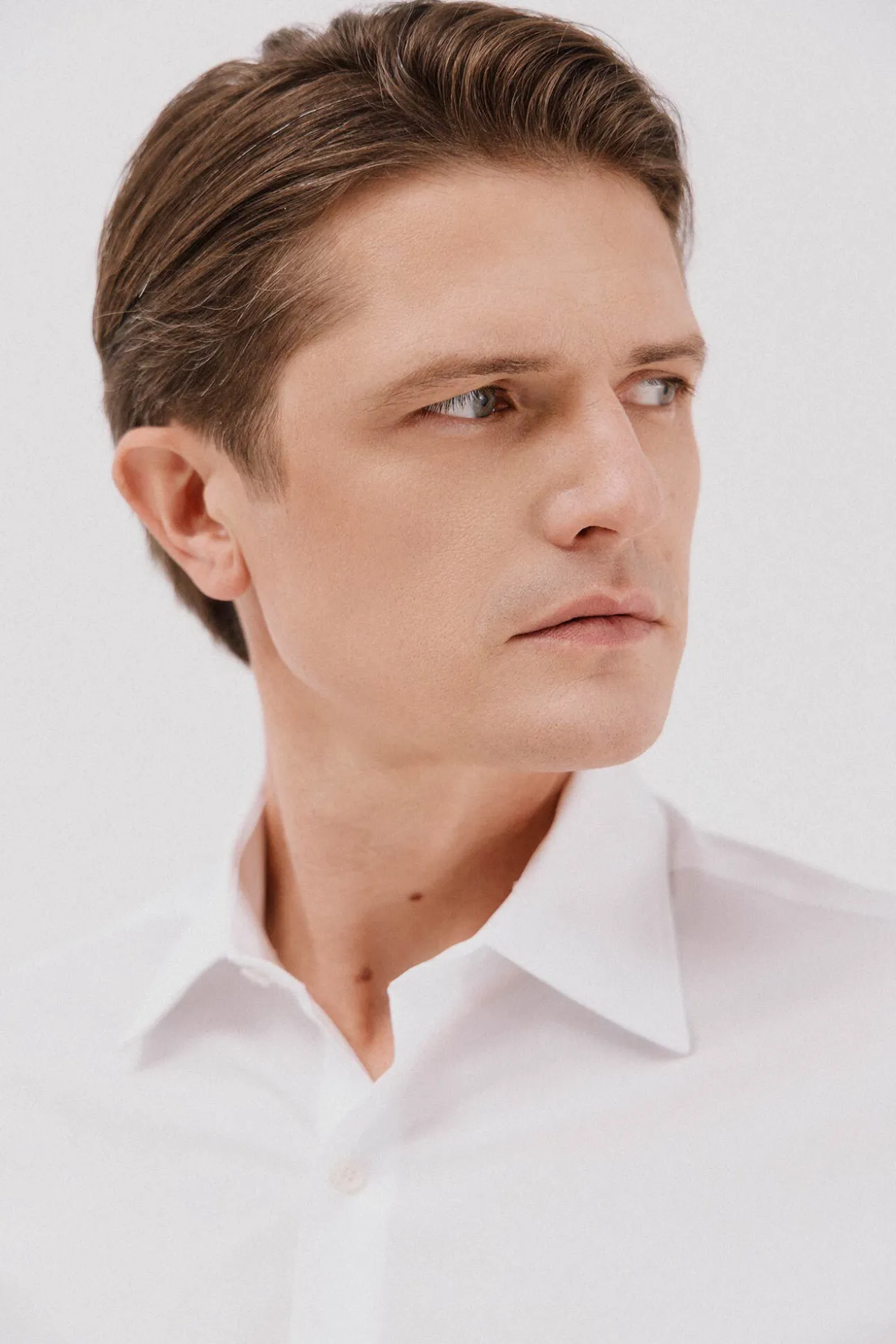 Camisa vestir lisa algodón tencel