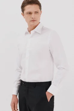 Camisa vestir lisa algodón tencel