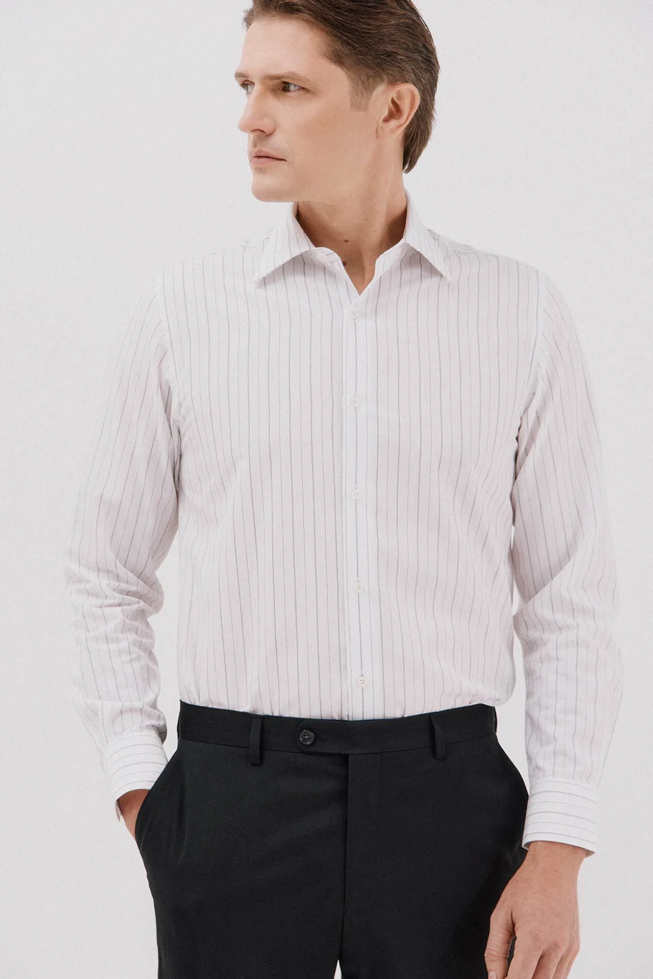 Camisa vestir rayas algodón tencel