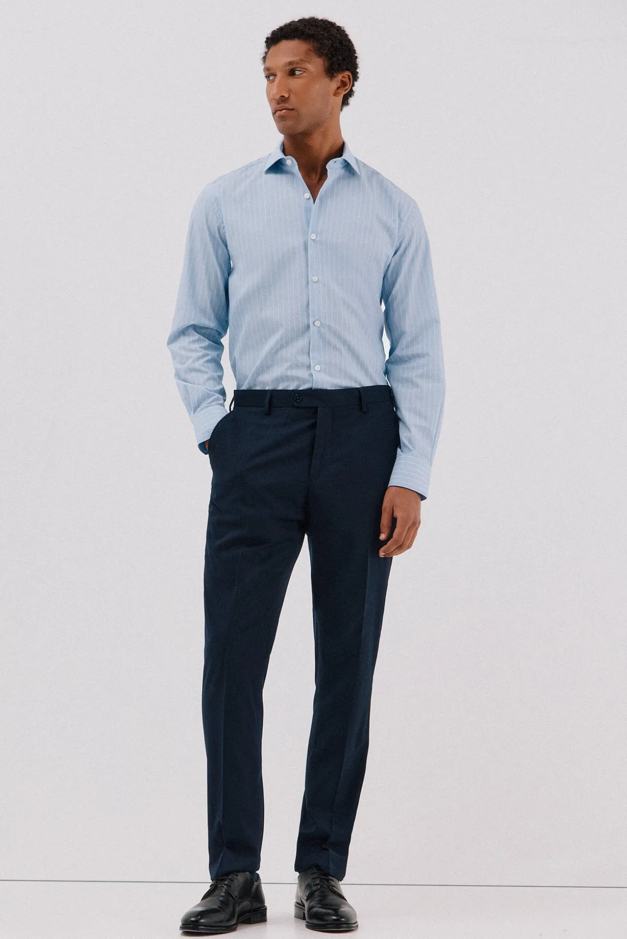 Camisa vestir rayas fácil plancha