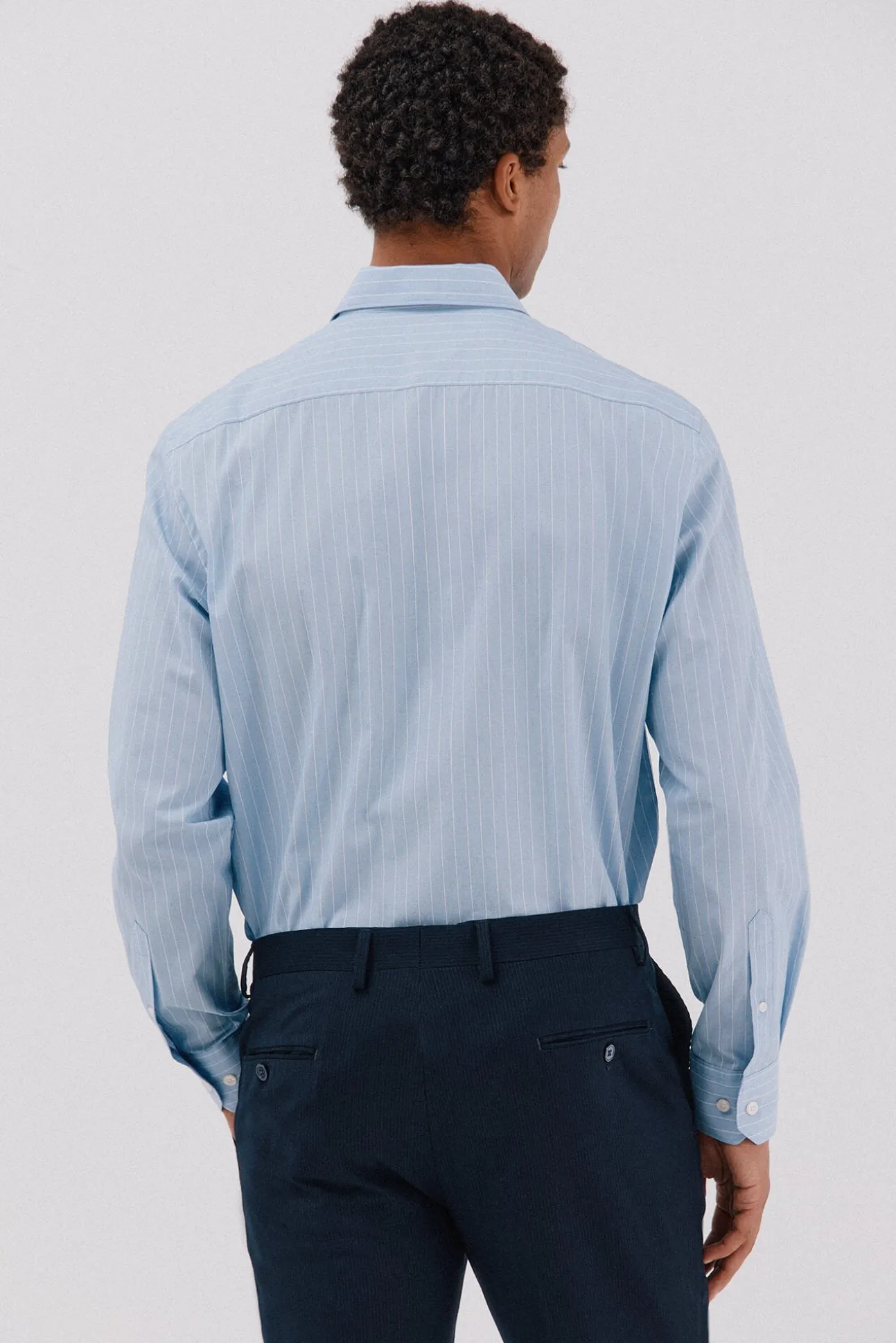 Camisa vestir rayas fácil plancha