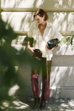 Camisa volante manga larga