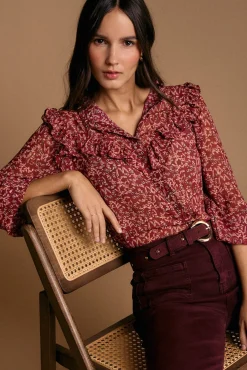 Camisa volantes estampado Lidia