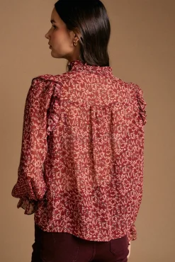 Camisa volantes estampado Lidia