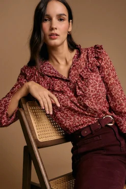 Camisa volantes estampado Lidia